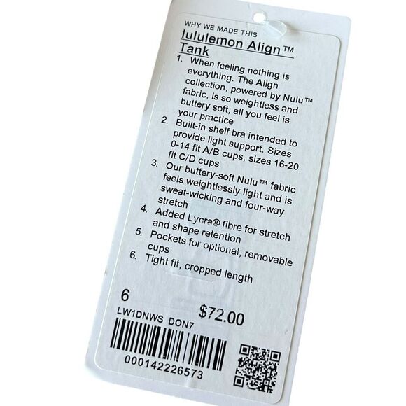 Lululemon 6 Align Tank Top Diamond Dye Tidewater Teal Graphite Grey Padded NWT - Picture 4 of 13